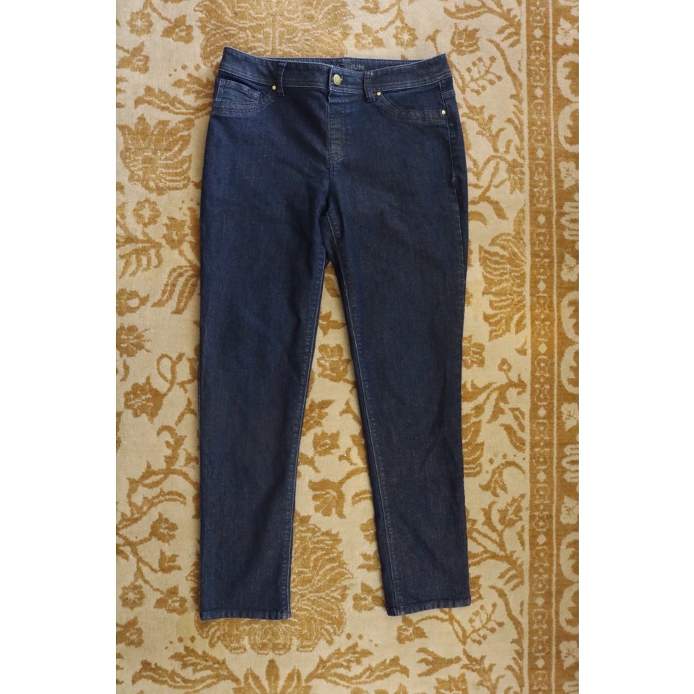Chico’s Dark Blue Denim Skinny Jeans Sparkles - Picture 3 of 5